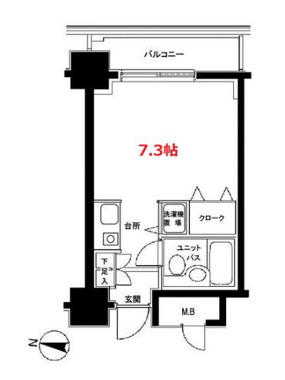 京急本線 大森町駅 徒歩4分 13階建 築34年の間取り写真