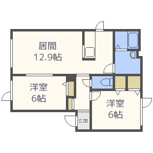 【札幌市手稲区西宮の沢四条のアパートの間取り】