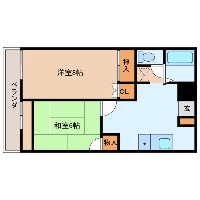 都城市北原町のアパートの間取り