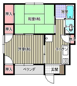 山形市大手町のアパートの間取り