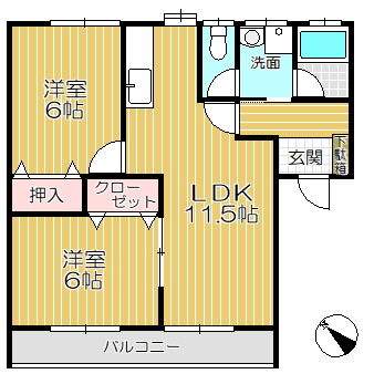 渡ハイツの間取り