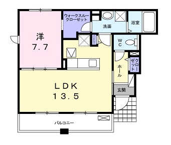 広島市安佐北区亀山のアパートの間取り