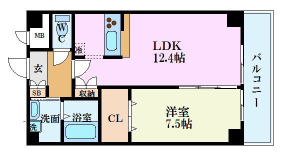 広島市西区新庄町のマンションの間取り