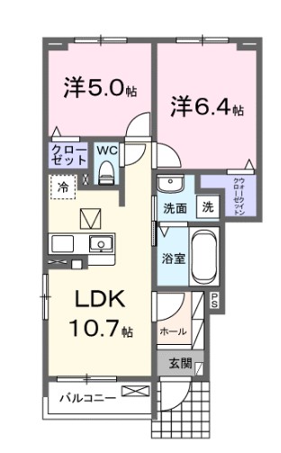 福山市沼隈町大字草深のアパートの間取り