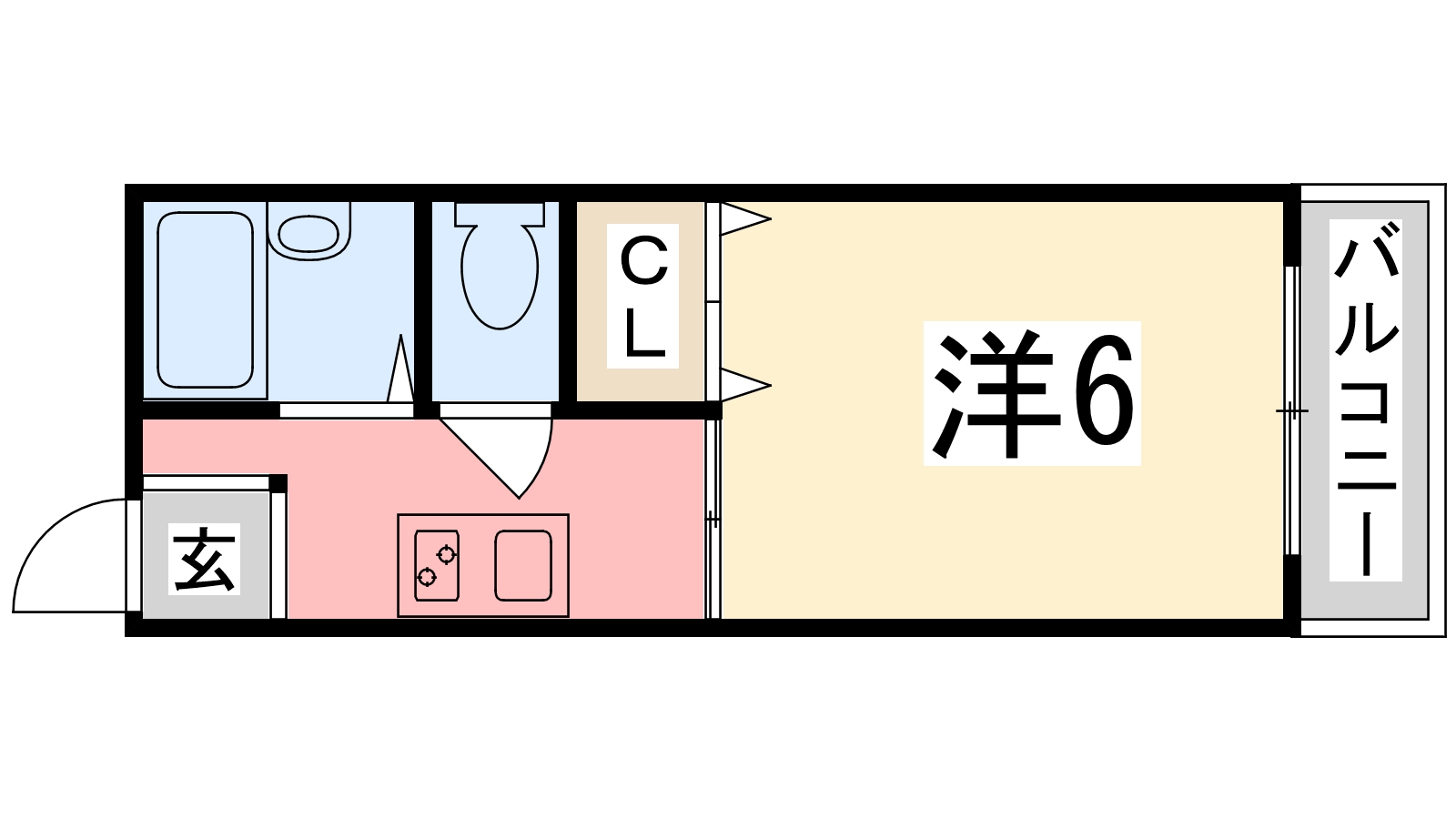 シングルハイツ若宮の間取り