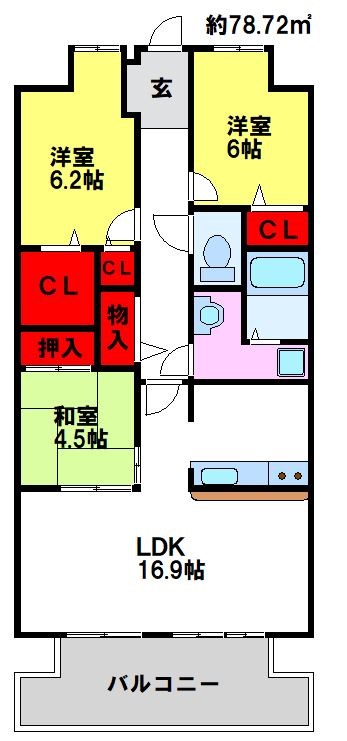 アソシア鳥栖ヴィンテージスクエアの間取り