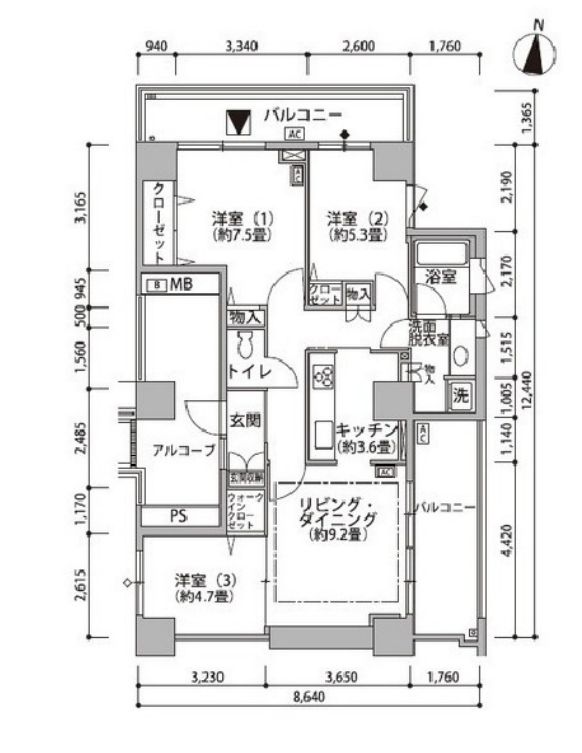 【江東区東雲のマンションの間取り】