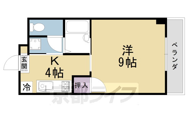 京都市伏見区桃山町因幡のマンションの間取り