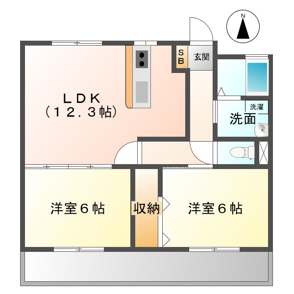 グリーンハイツ２の間取り