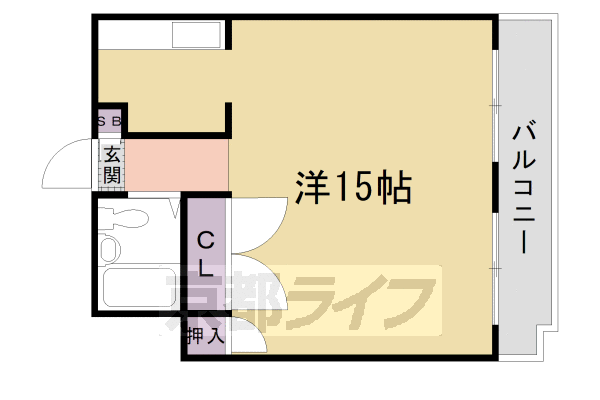 京都市右京区梅ケ畑向ノ地町のマンションの間取り