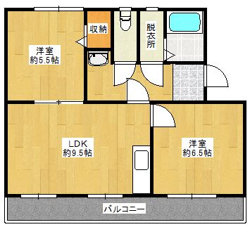 久留米市東合川新町のマンションの間取り