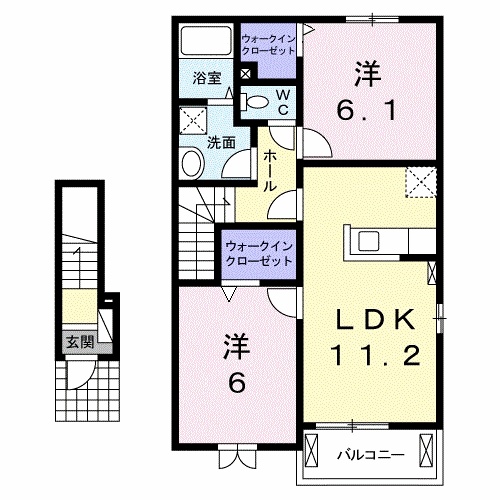 赤磐市河本のアパートの間取り