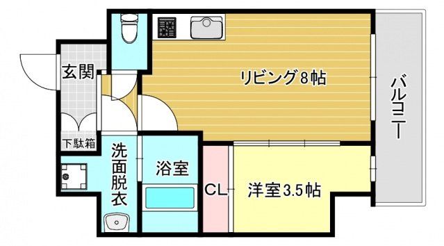 大阪市生野区新今里のマンションの間取り