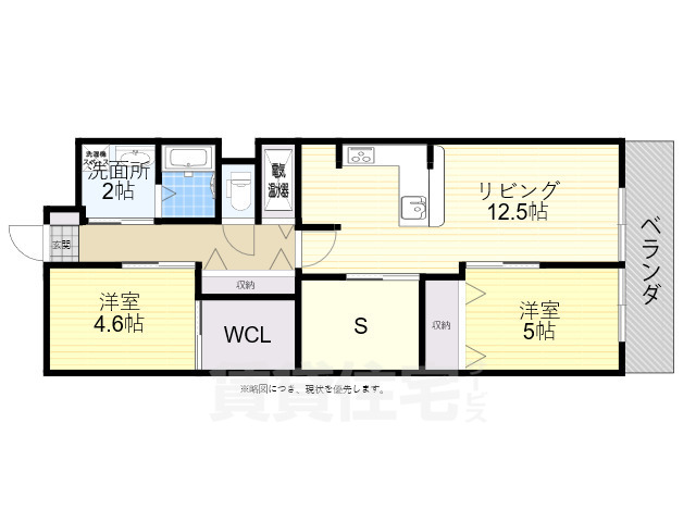 明石市茶園場町のマンションの間取り