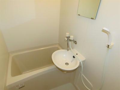 バス・シャワールーム　洗面台とユニット式のお風呂です