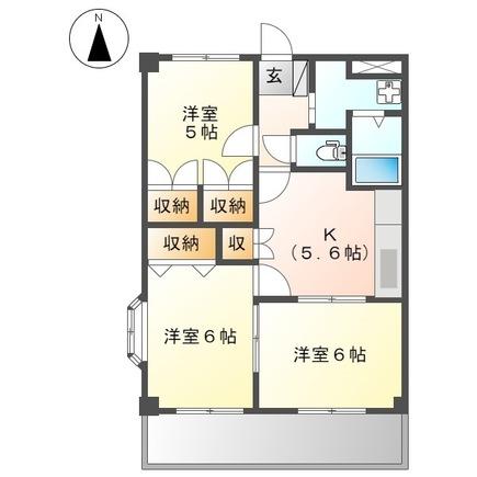 碧南市志貴崎町のアパートの間取り