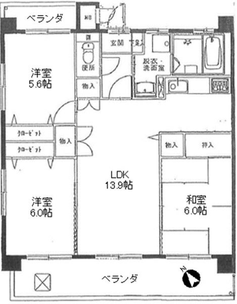 太宰府市向佐野のマンションの間取り