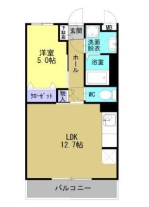 鹿児島市宇宿のマンションの間取り