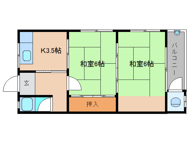 五條市今井のアパートの間取り