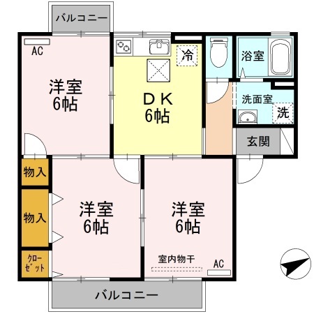 倉敷市堀南のアパートの間取り