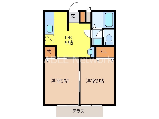 コーポ徳栄Aの間取り