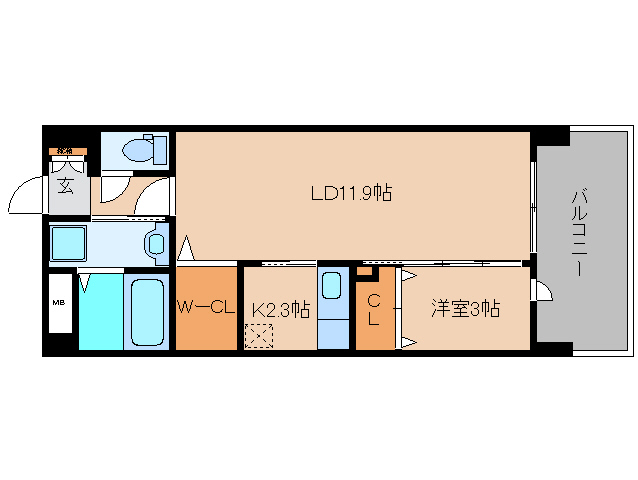 大和高田市大中東町のマンションの間取り