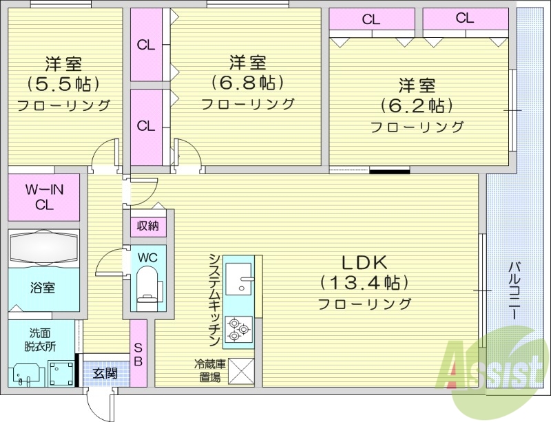 Roots 真駒内の間取り