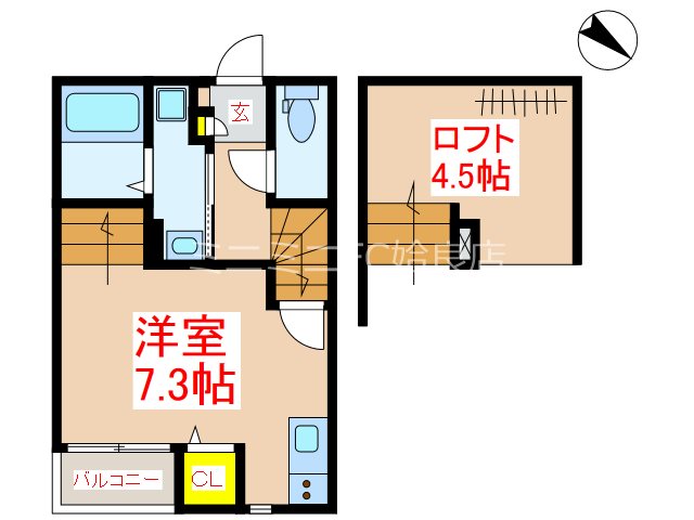 姶良市池島町のアパートの間取り