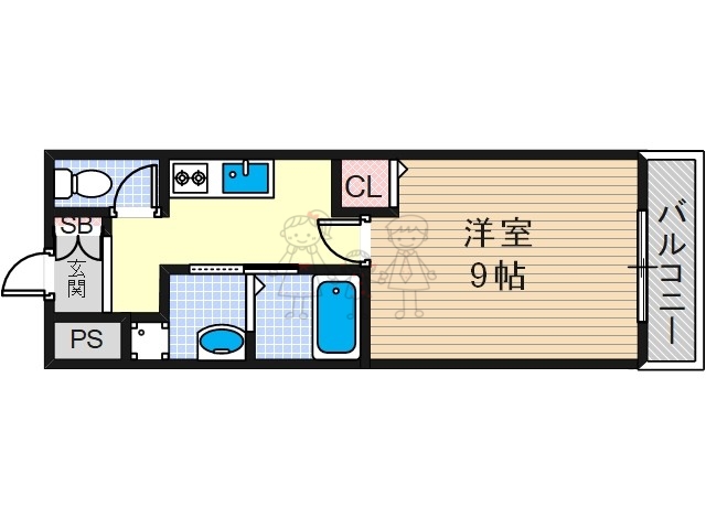 大阪市住吉区万代のマンションの間取り