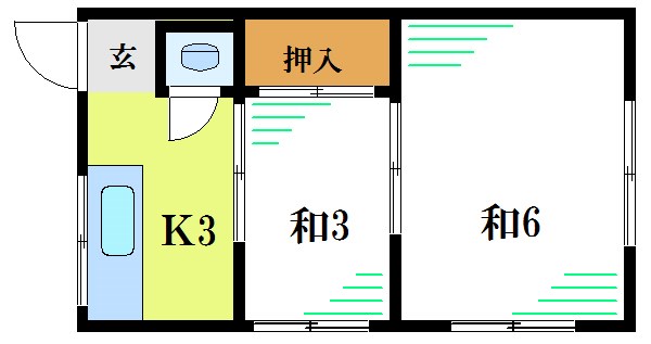 江戸川区江戸川のアパートの間取り