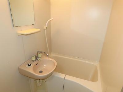 バス・シャワールーム　洗面台とユニット式のお風呂です