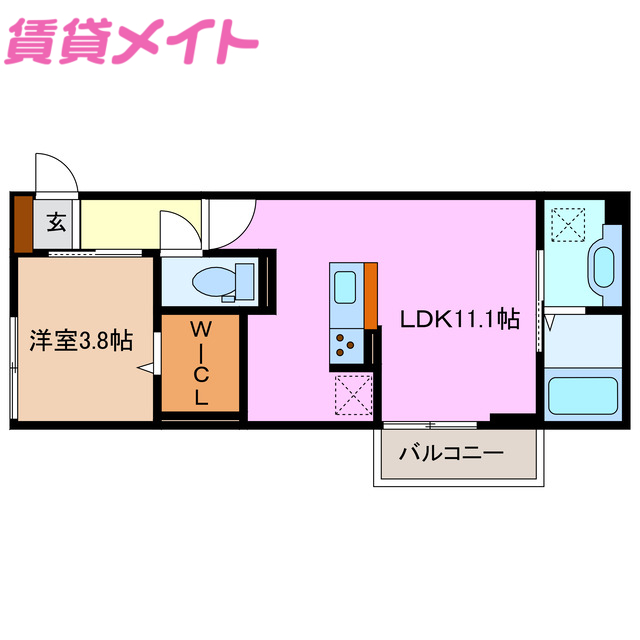 四日市市松寺のアパートの間取り