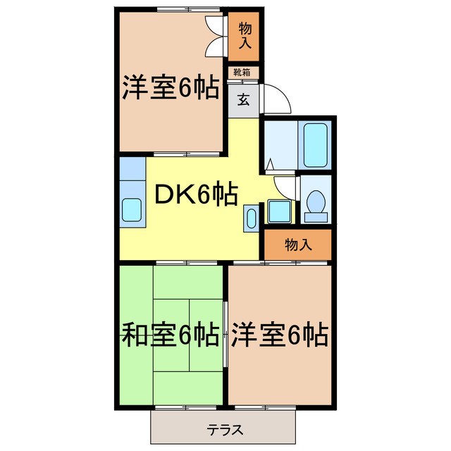 長野市大字栗田のアパートの間取り