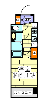 プレサンスOSAKA三国ネオスの間取り