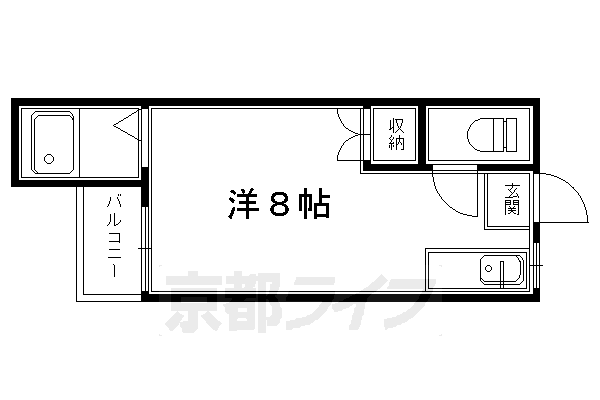 京都市左京区田中関田町のアパートの間取り