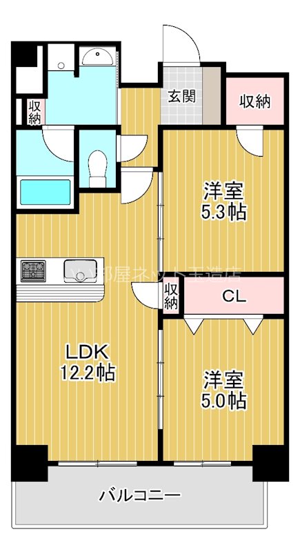 【大阪市中央区森ノ宮中央のマンションの間取り】