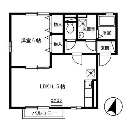 ドエル一丁山王　Ｂの間取り