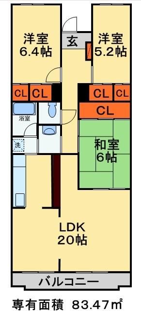 鎌ケ谷市中沢新町のマンションの間取り