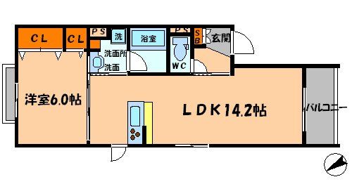 【守口市梅園町のマンションの間取り】