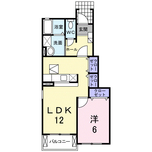 南足柄市岩原のアパートの間取り