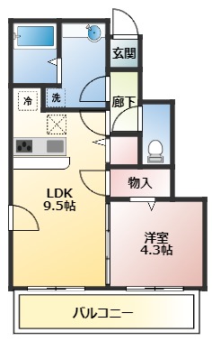 羽曳野市向野のアパートの間取り