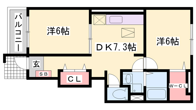 フェリア香呂Ｂの間取り