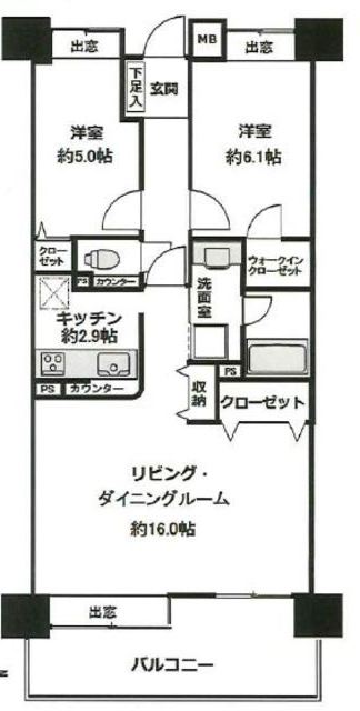 コスモ浅草桜橋リバーステージの間取り