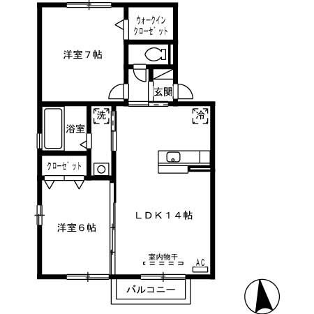 神埼郡吉野ヶ里町立野のアパートの間取り