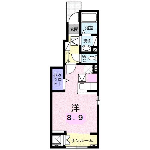 木田郡三木町大字池戸のアパートの間取り