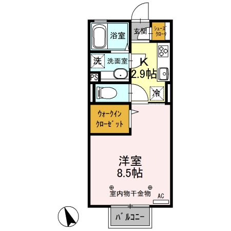 猿島郡境町大字長井戸のアパートの間取り