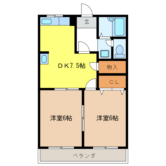 柿沢ハイツAの間取り