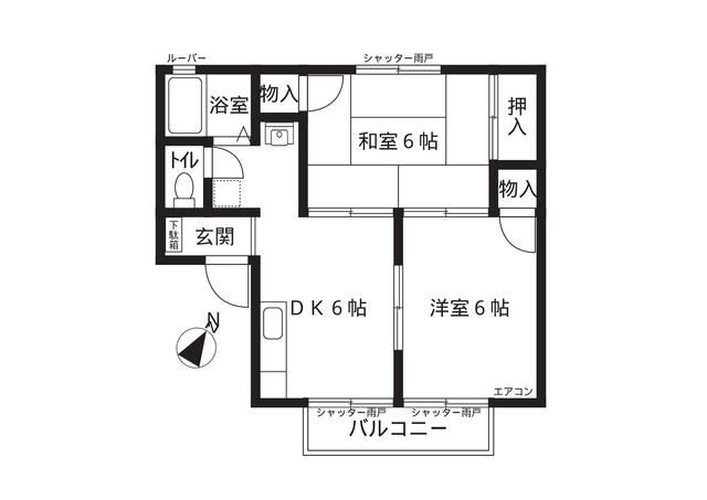 野田市堤台のアパートの間取り