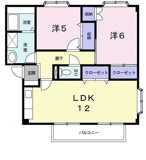 比企郡滑川町大字月輪のアパートの間取り