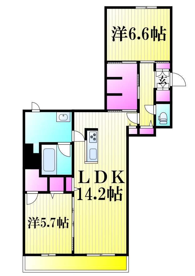 柏市今谷上町のマンションの間取り